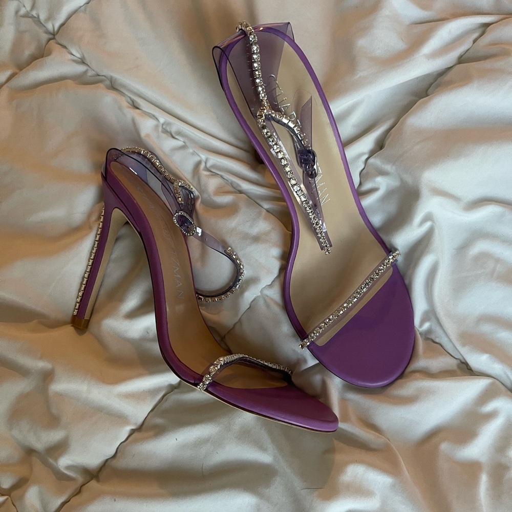 Stuart Weitzman NUDISTGLAM 110 crystal sandals size 9.5 NWT & box